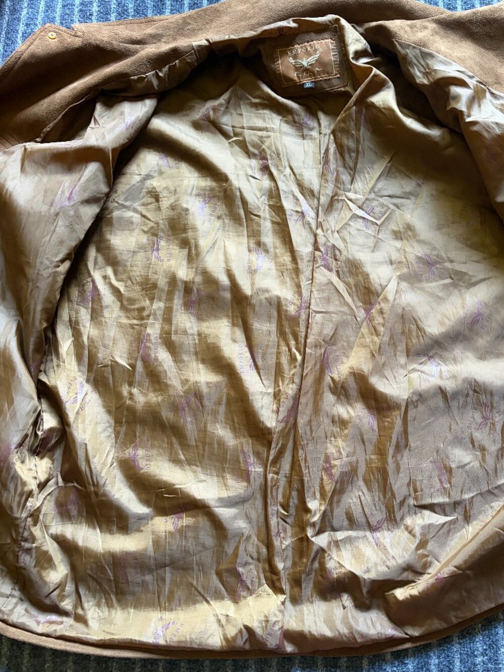 Emporio EGA  Fashion Men's Faux Suede Vintage Jacket Camel Brown Size XL - Picture 7 of 10